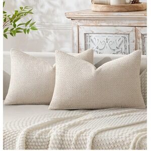 Cream Woven Accent Pillow - Unbranded
